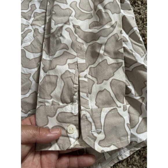 Women 100% Silk Button Shirt Tunic Animal Print Office Casual Quiet Lux LARGE - Picture 4 of 8